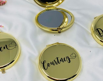 Personalized Bridesmaid Compact Mirror, Monogram Pocket Mirror, Bridesmaid Proposal Gift, Bridesmaid ,Gift For Her