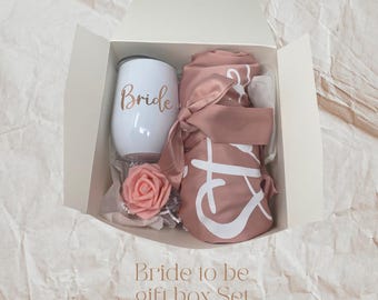 Bridal Shower Gift Box: Bride Tumbler & Satin Robe