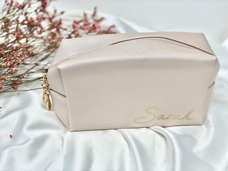 Personalized Makeup Bag, Toiletry Bag, bridesmaid Proposal, Personalized Clutch, Personalized Makeup bag, Cosmetic Bag pouch, Bridesmaid image 10