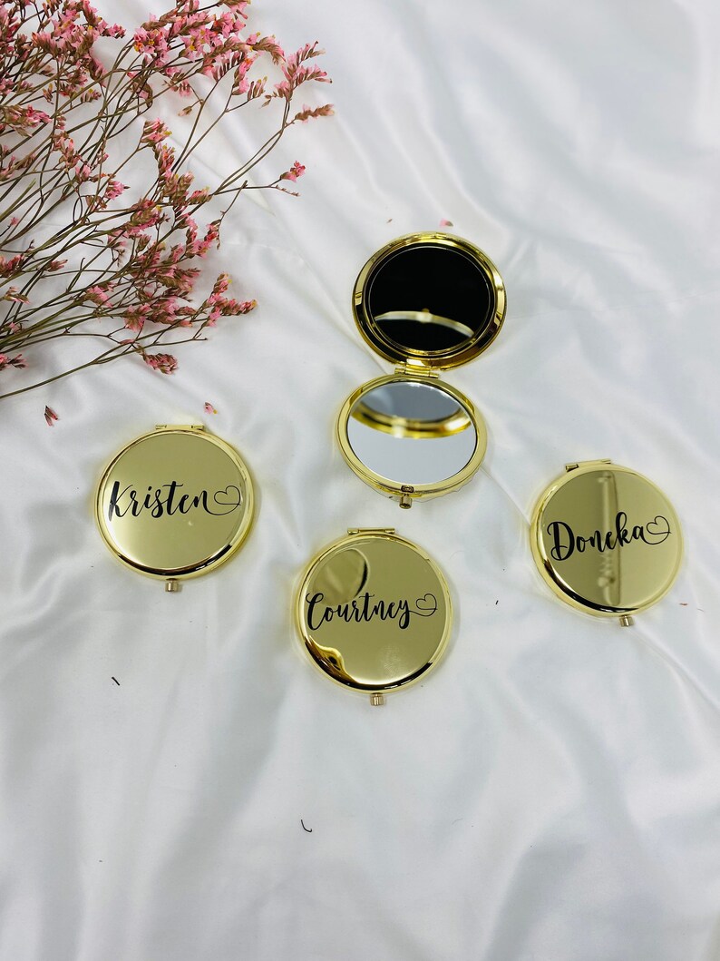 Personalized Bridesmaid Compact Mirror, Monogram Pocket Mirror, Bridesmaid Proposal Gift, Bridesmaid ,Gift For Her image 10