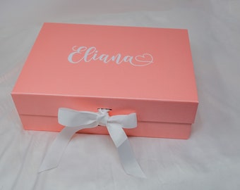 Luxury Gift Box with Ribbon & Magnetic Fastening - Bridesmaid Proposal - 12.5x9x4