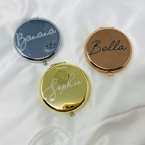 Personalized Bridesmaid Compact Mirror, Monogram Pocket Mirror, Bridesmaid Proposal Gift, Bridesmaid ,Gift For Her image 9