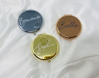 Personalized Bridesmaid Compact Mirror, Monogram Pocket Mirror, Bridesmaid Proposal Gift, Bridesmaid ,Gift For Her