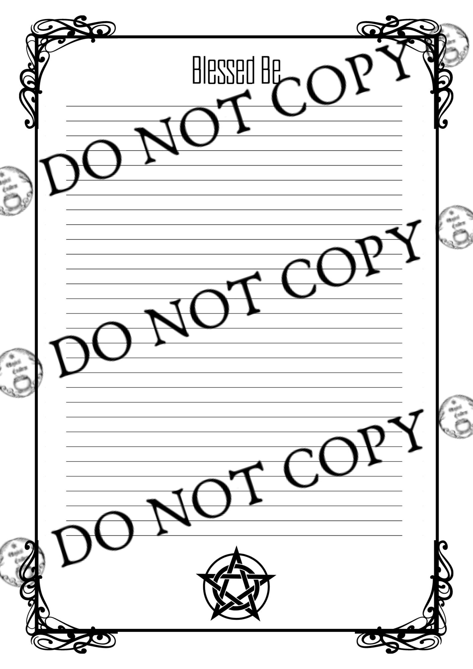Wiccan inspired Stationary Printable Download 3 designs | Etsy