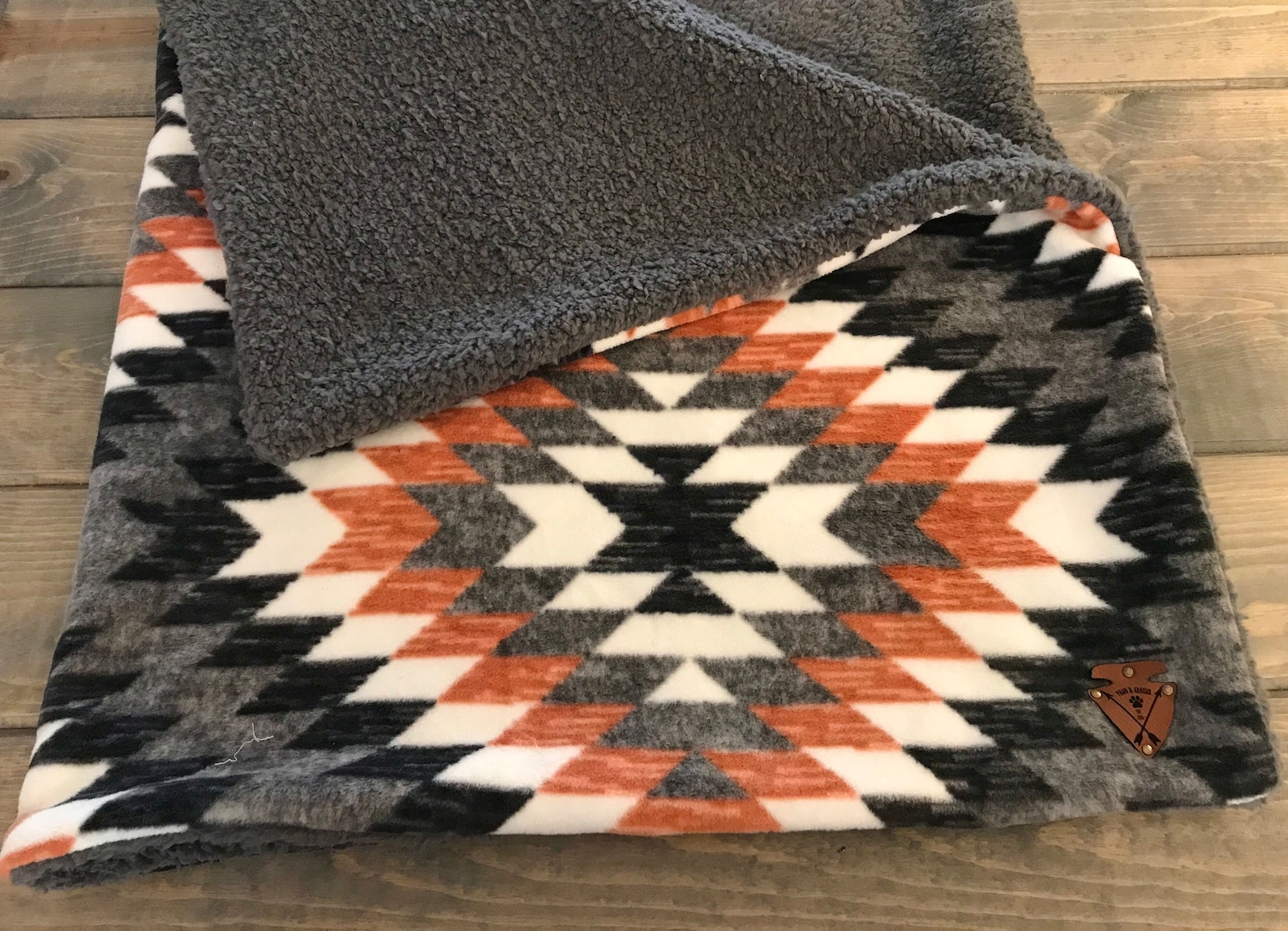 FREE SHIPPING Aztec print Luxe fleece Pet blanket with cozy Etsy
