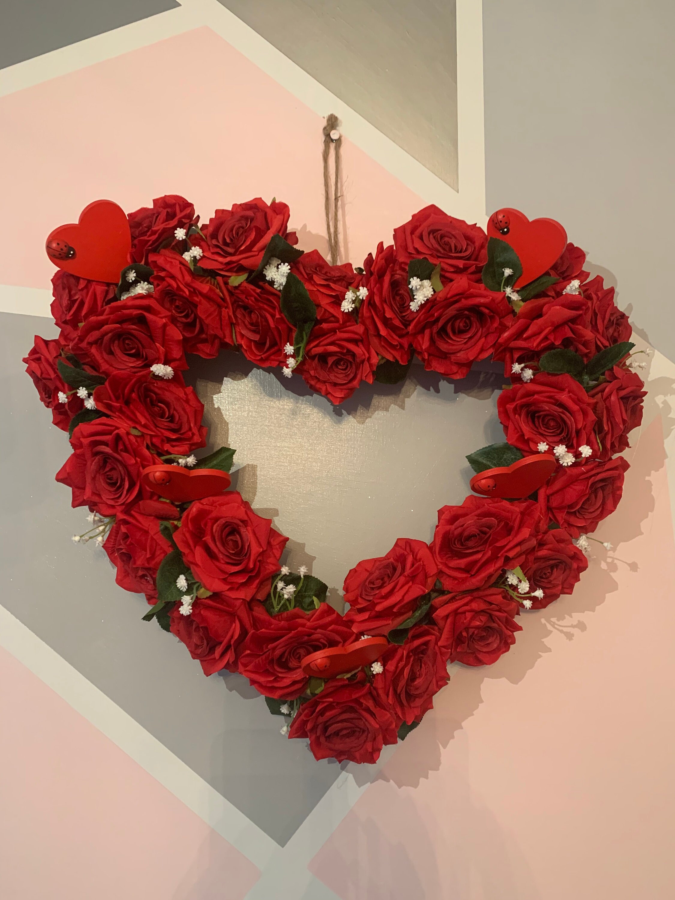 40CM Heart Wreath Love Wreath BEAUTIFUL Valentines Day Wreath Home