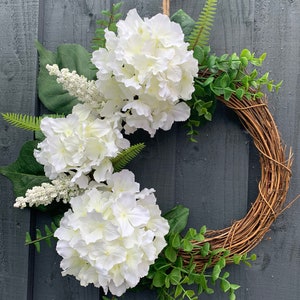 Hydrangea Floral Wreath For Frontdoor, all year round wreath, spring wreath.