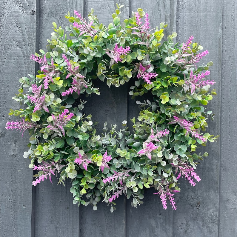 Eucalyptus and Lavender Wreath for Your Front Door Front Etsy UK