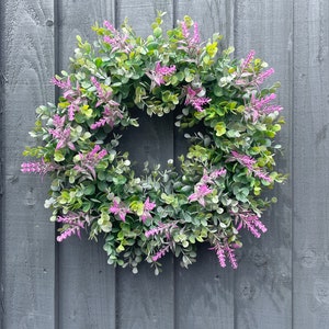 Eucalyptus and lavender wreath for your front door, front door, summer wreath, spring wreath, all year round wreath, farmhouse