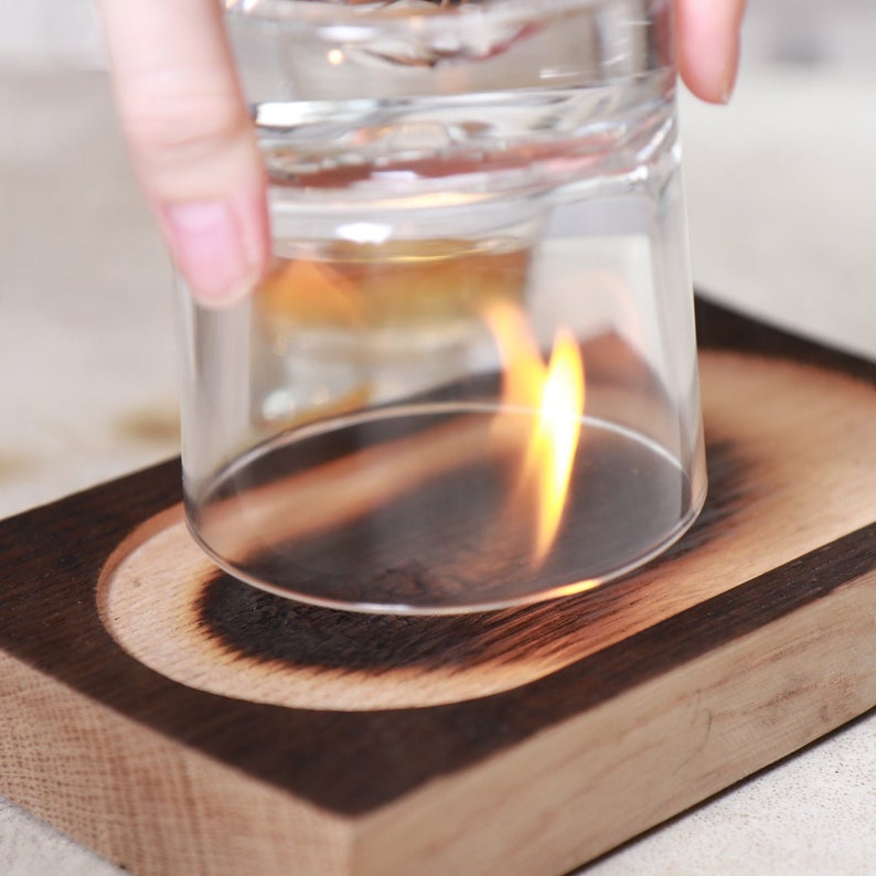 Cocktail Smoker Whiskey Barrel Wood Board Smoked Cocktail Etsy