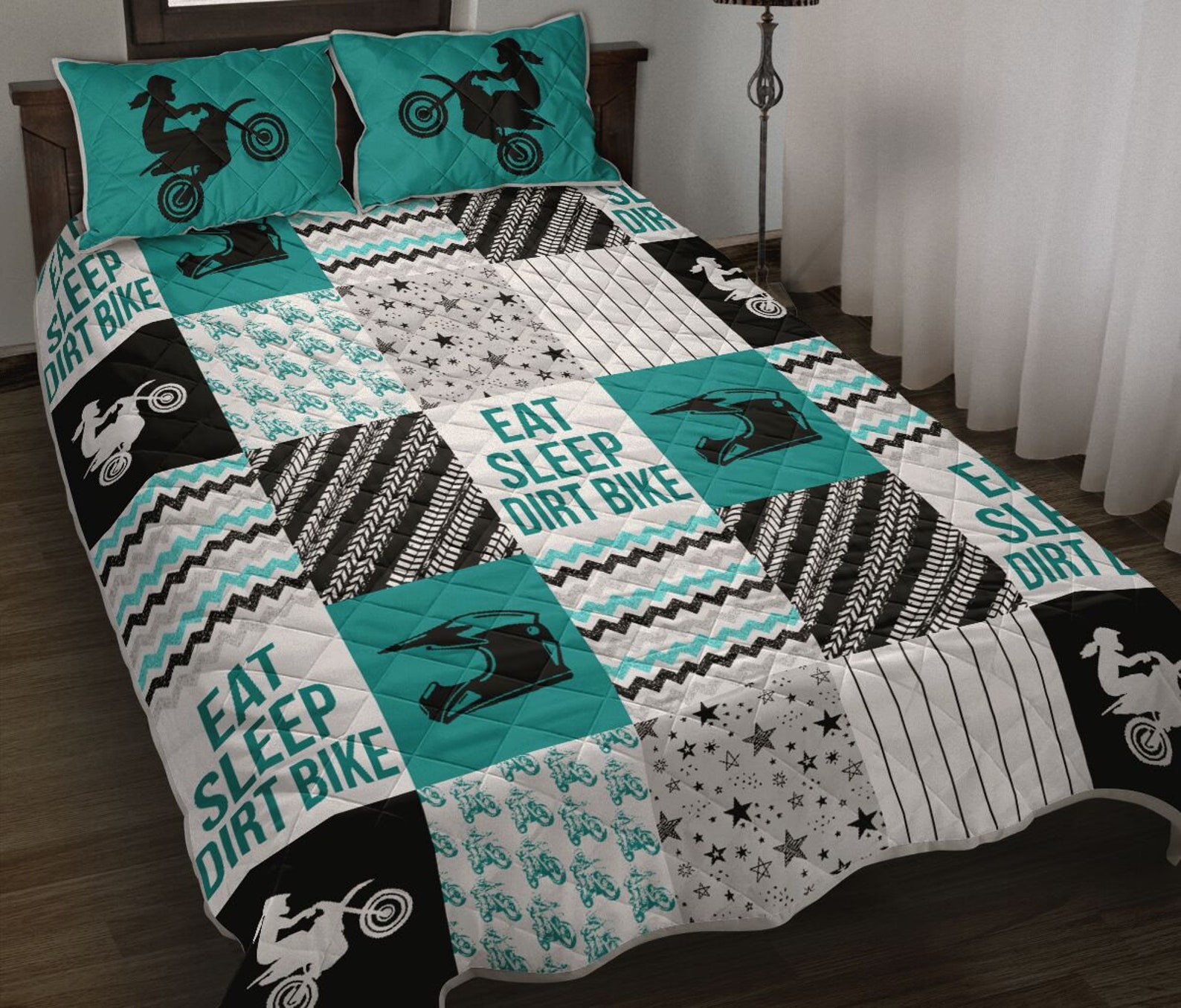 Dirt Bike Shape Pattern printed quilt Soft Comfortable Etsy