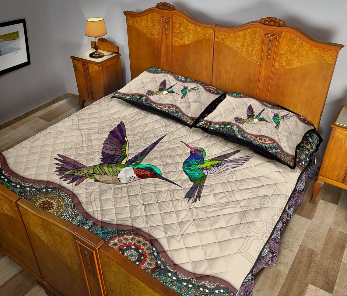 Hummingbird Wonderful Quilt Bed Set Coziness printed quilt Etsy