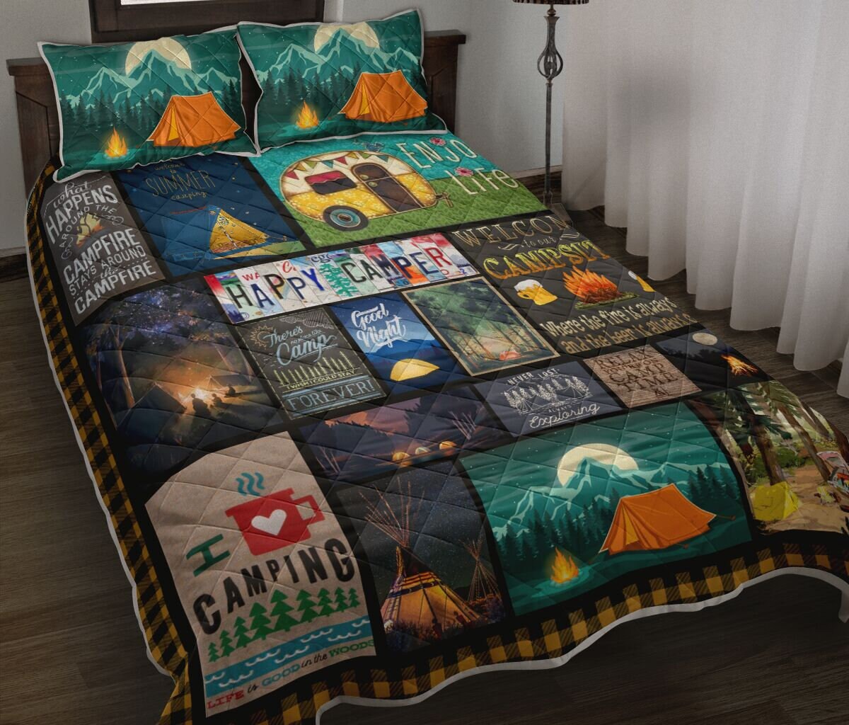 Camping Happy Campers Tents Coziness quilt bedding set Soft Etsy