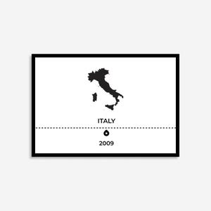 Personalised Travel Timeline Print Custom Family Holiday Map, Vacation Memory Wall Art, Minimalist Keepsake, Countries Visited Poster
