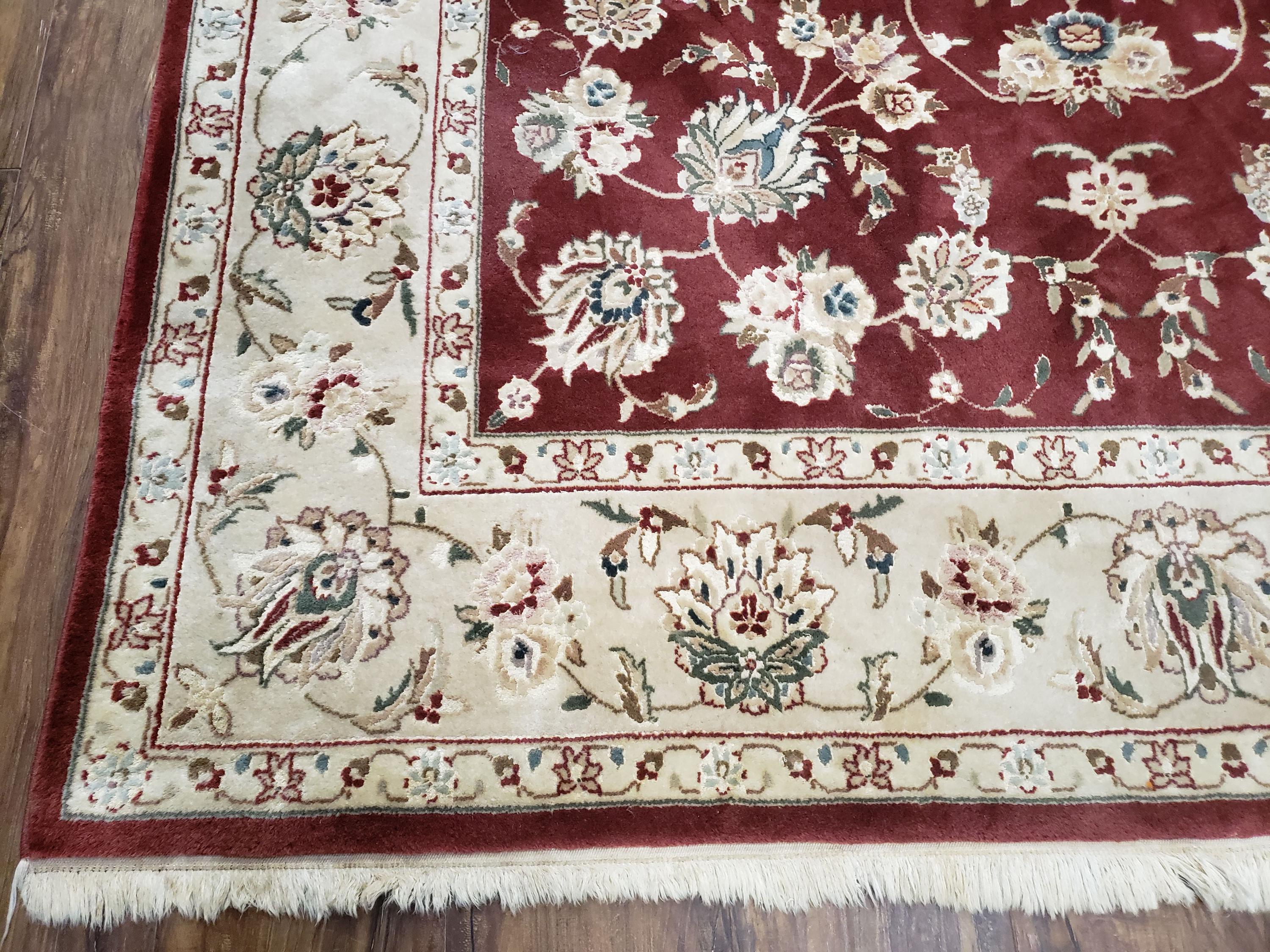 Vintage Traditional Oriental Area Rug, Hand-knotted, Wool & Silk ...