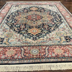 Karastan Navy Heriz #700/701 Rug, 8.8 x 10.6 Karastan Carpet, Wool Pile, Discontinued Vintage Karastan Rug, Original 700 Series, Geometric