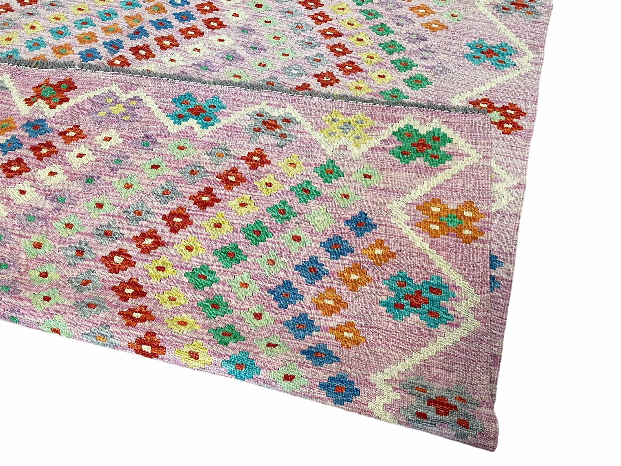 Pink Kilim Rug 6x8 Colorful Turkish Kilim Rug 6 x 8 Flat Weave Etsy