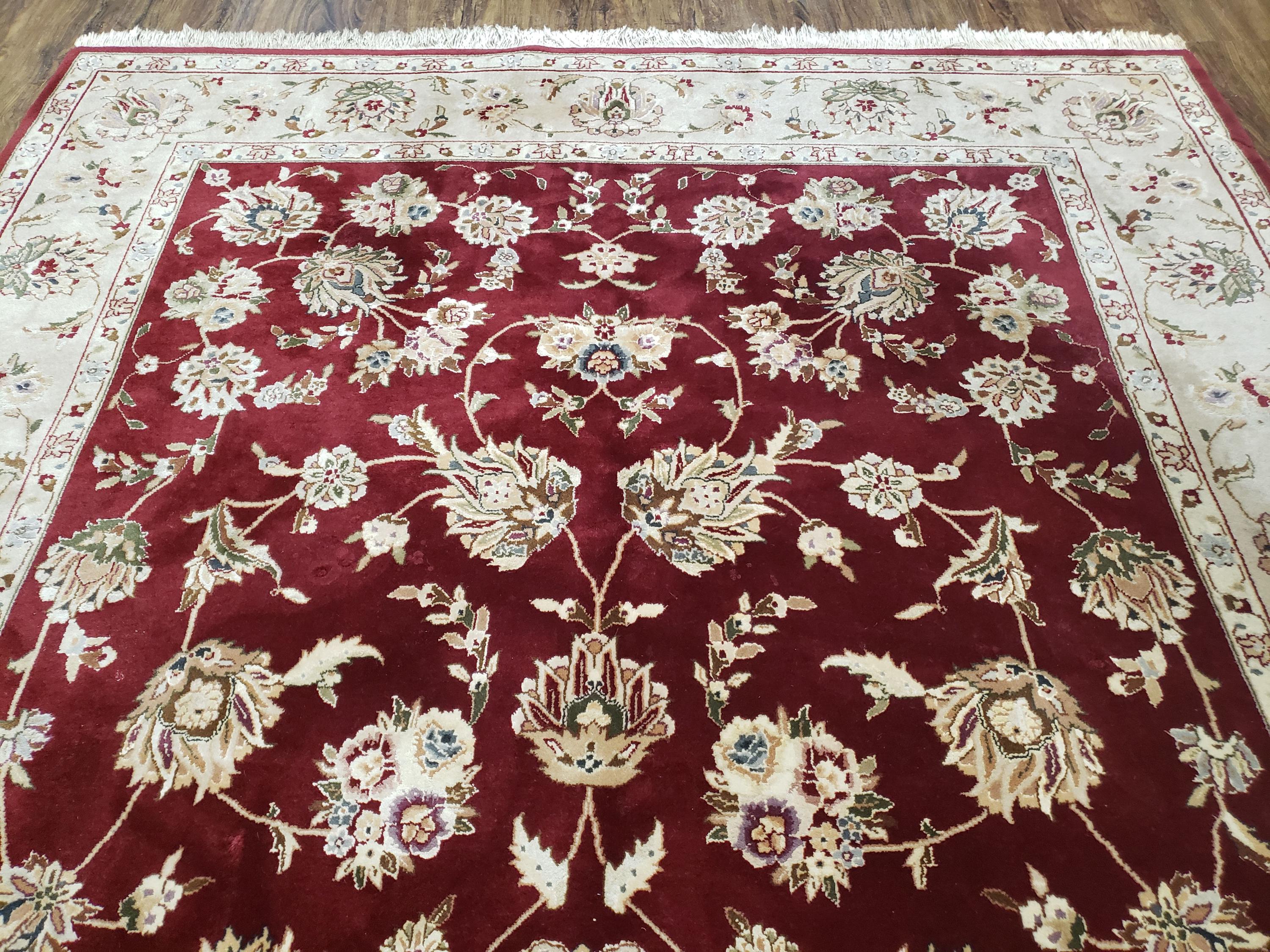 Vintage Traditional Oriental Area Rug, Hand-knotted, Wool & Silk ...