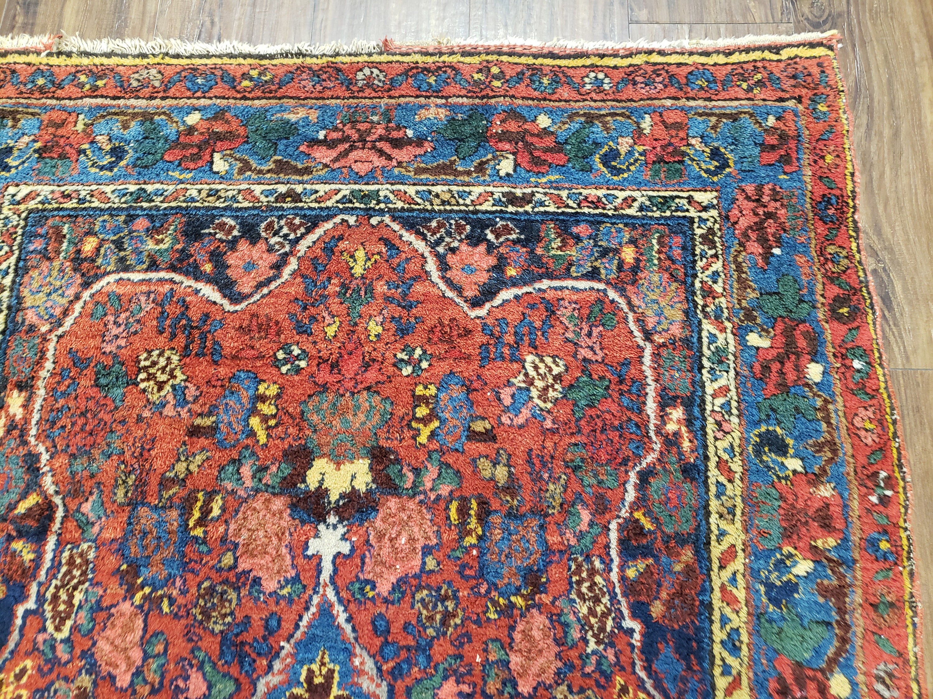Antique Persian Rug 3' 8 X 5'4 Red and Blue - Etsy