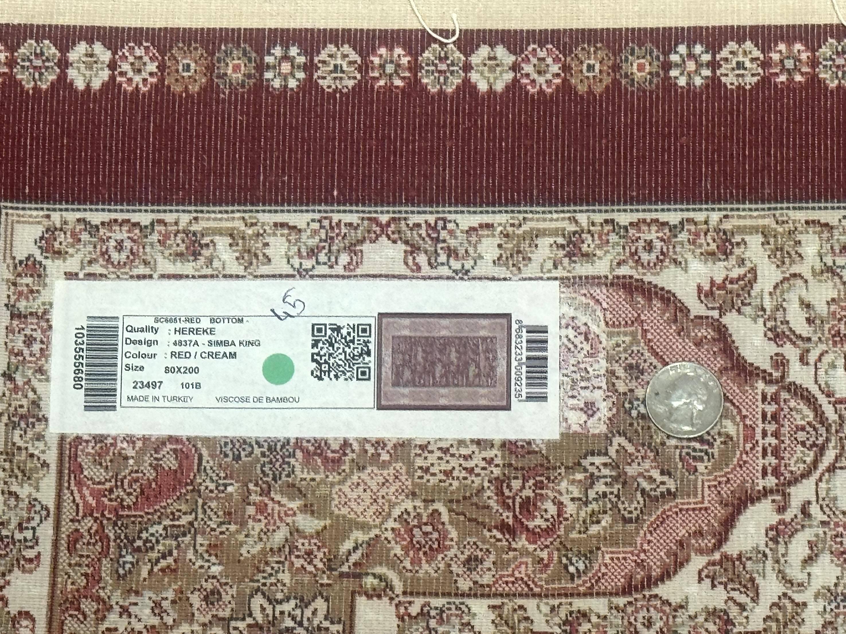 Turkish Silk Rug 2.6 X 6.7, Hunting Design, Short Runner Rug, Red ...