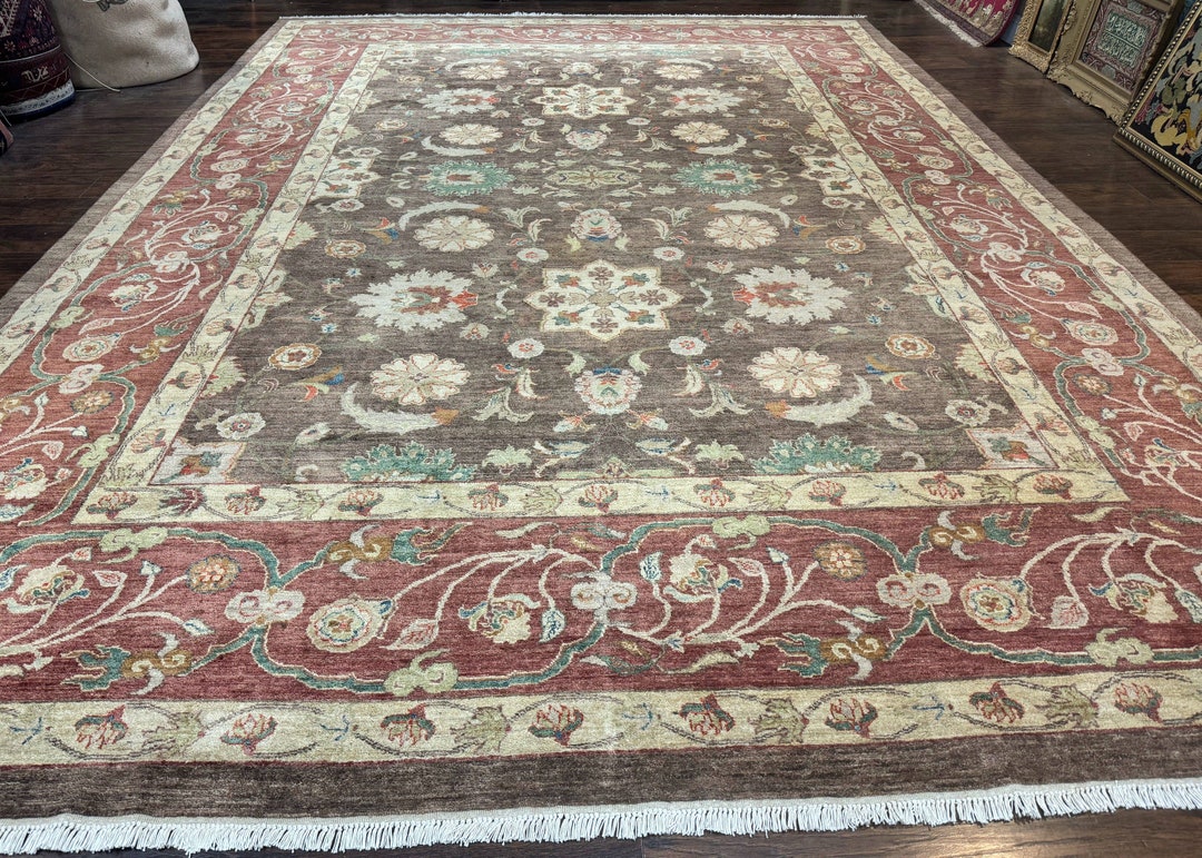 Peshawar Rug 10x15, Pak Persian Sultanabad Rug, Vintage Wool Floral ...