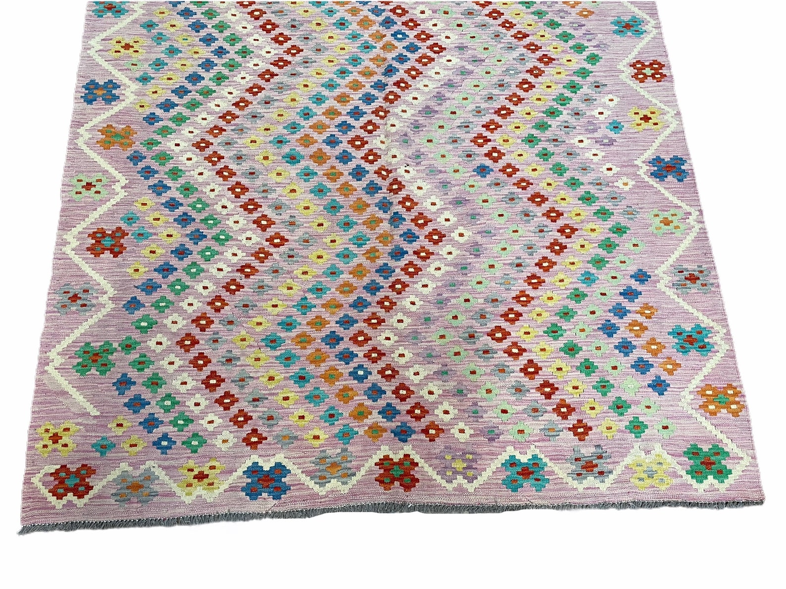 Pink Kilim Rug 6x8 Colorful Turkish Kilim Rug 6 X 8 Flat Weave Etsy UK