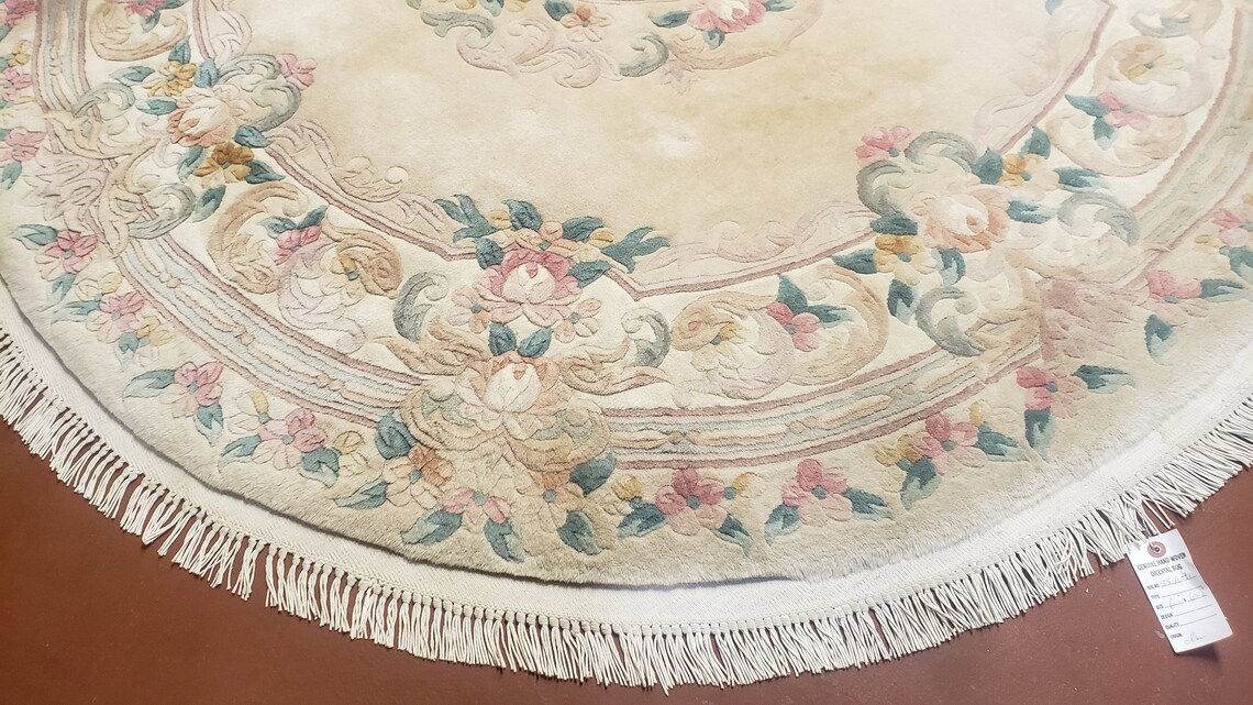 6ft Round Rug Vintage Round Chinese Carpet 6x6 HandKnotted Etsy