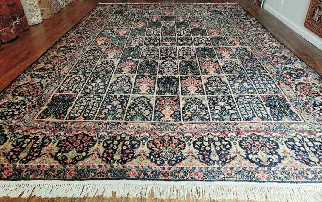 Persian Rug 10x15 Vintage Oriental Carpet 10 X 15 Wool Area Rug Panel