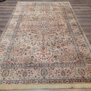 Karastan Rug 5.9 x 9, Tabriz Medallion #900-909, Samovar Teawash, Wool, Vintage