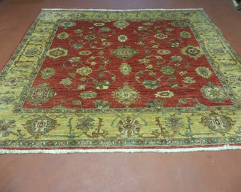 6.5' X 7' Vintage Handmade Egypt Agra Wool Rug Carpet Square Beauty