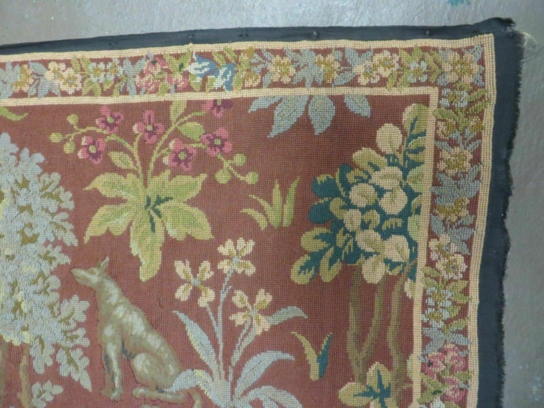 4' X 5' Antique Tapestry Belgium Handmade Petitpoint Etsy