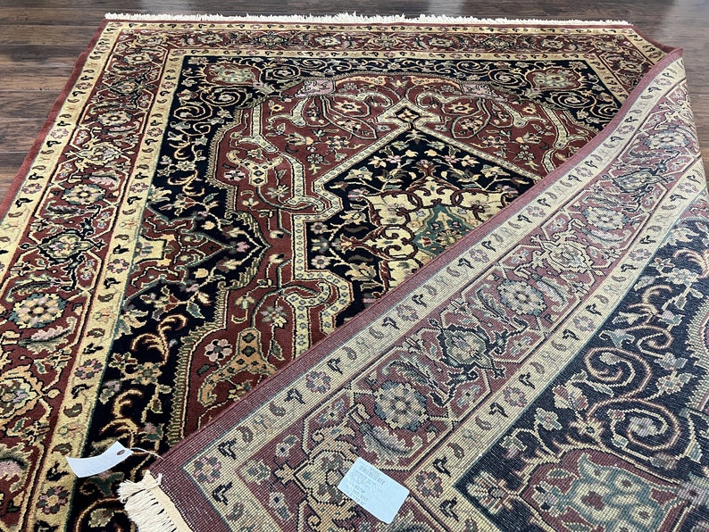 Indo Persian Rug 8x10 Vintage Persian Carpet Red Black Gold Etsy