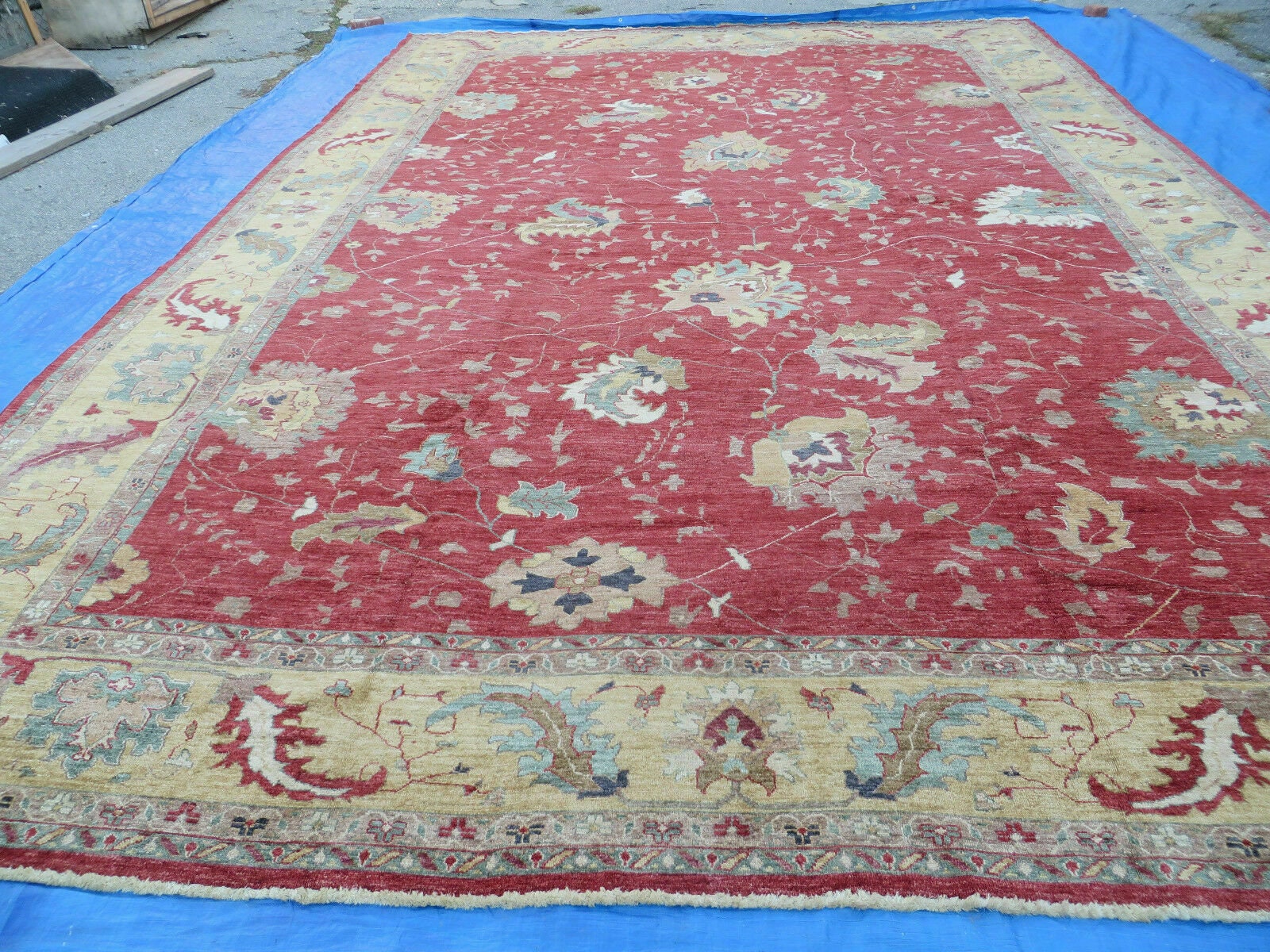 12' X 18' Vintage Handmade Egyptian Wool Red Area Rug Etsy