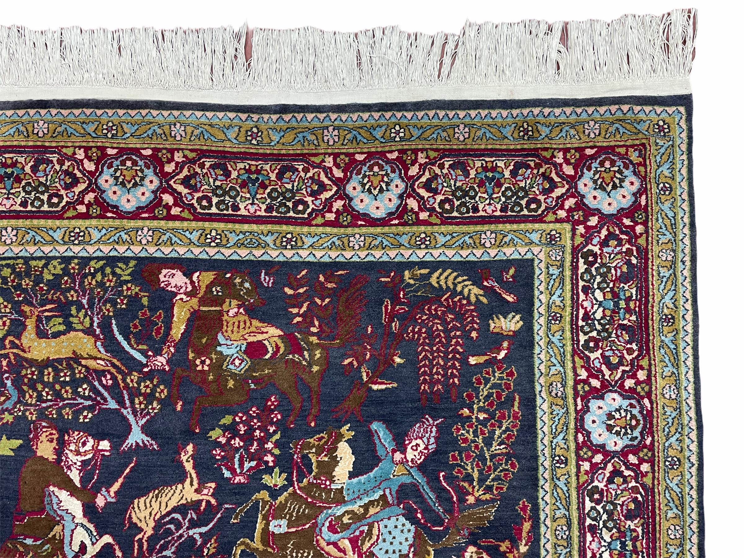 インド カシミール ウールラグ 大きめ インド カシミール ウールラグ