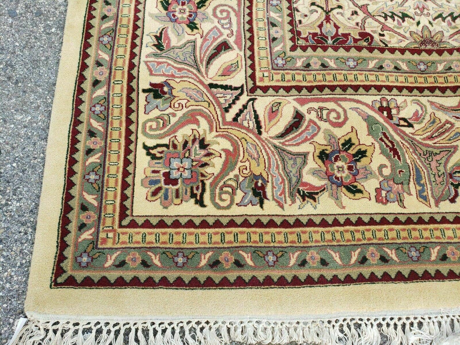 12' X 18' One-of-a-kind Indian Agra Hand-knotted Wool Rug Handmade ...