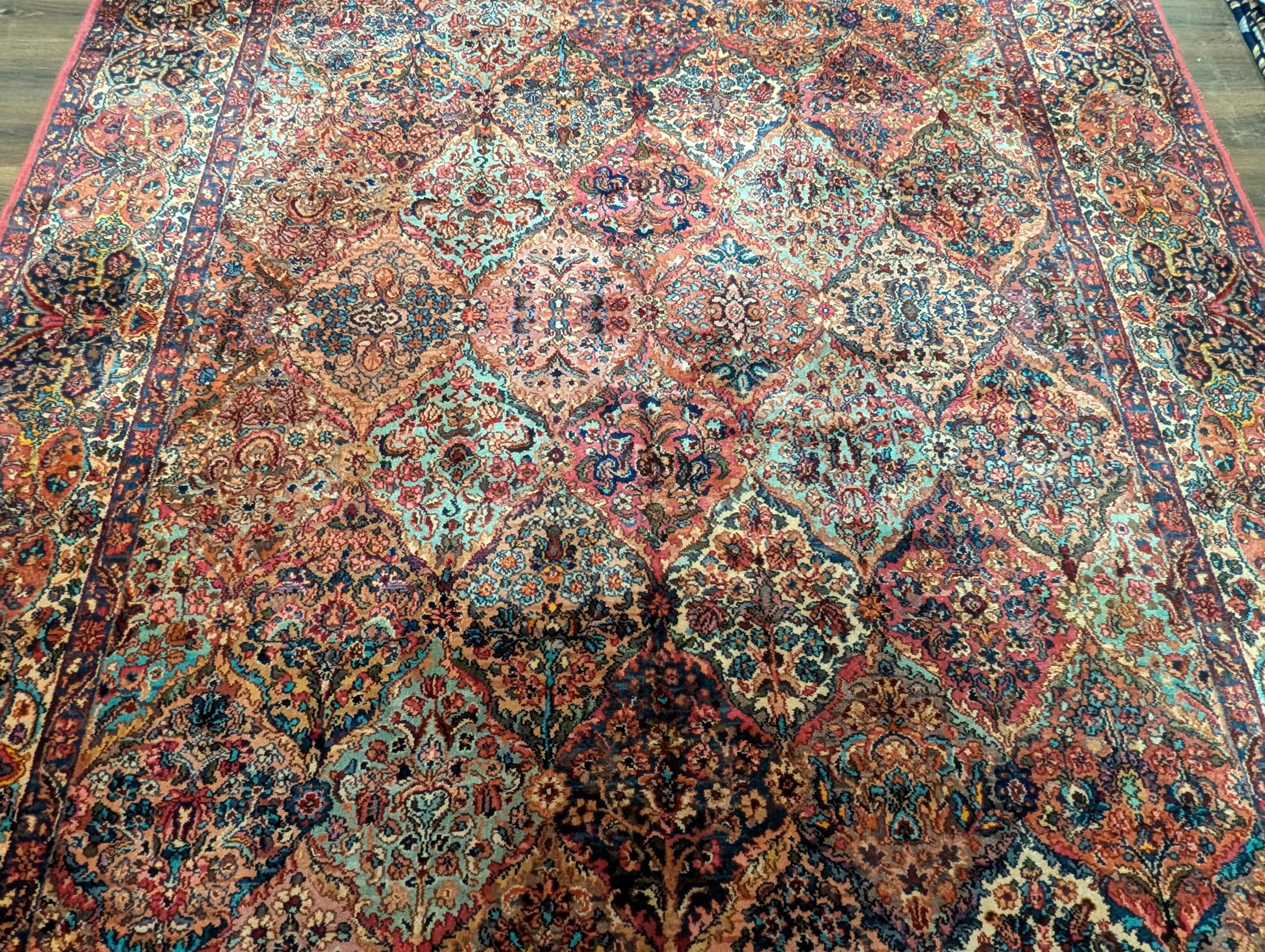 Antique Karastan Rug 8.8 X 12 Multicolor Panel Kirman #717, Wool