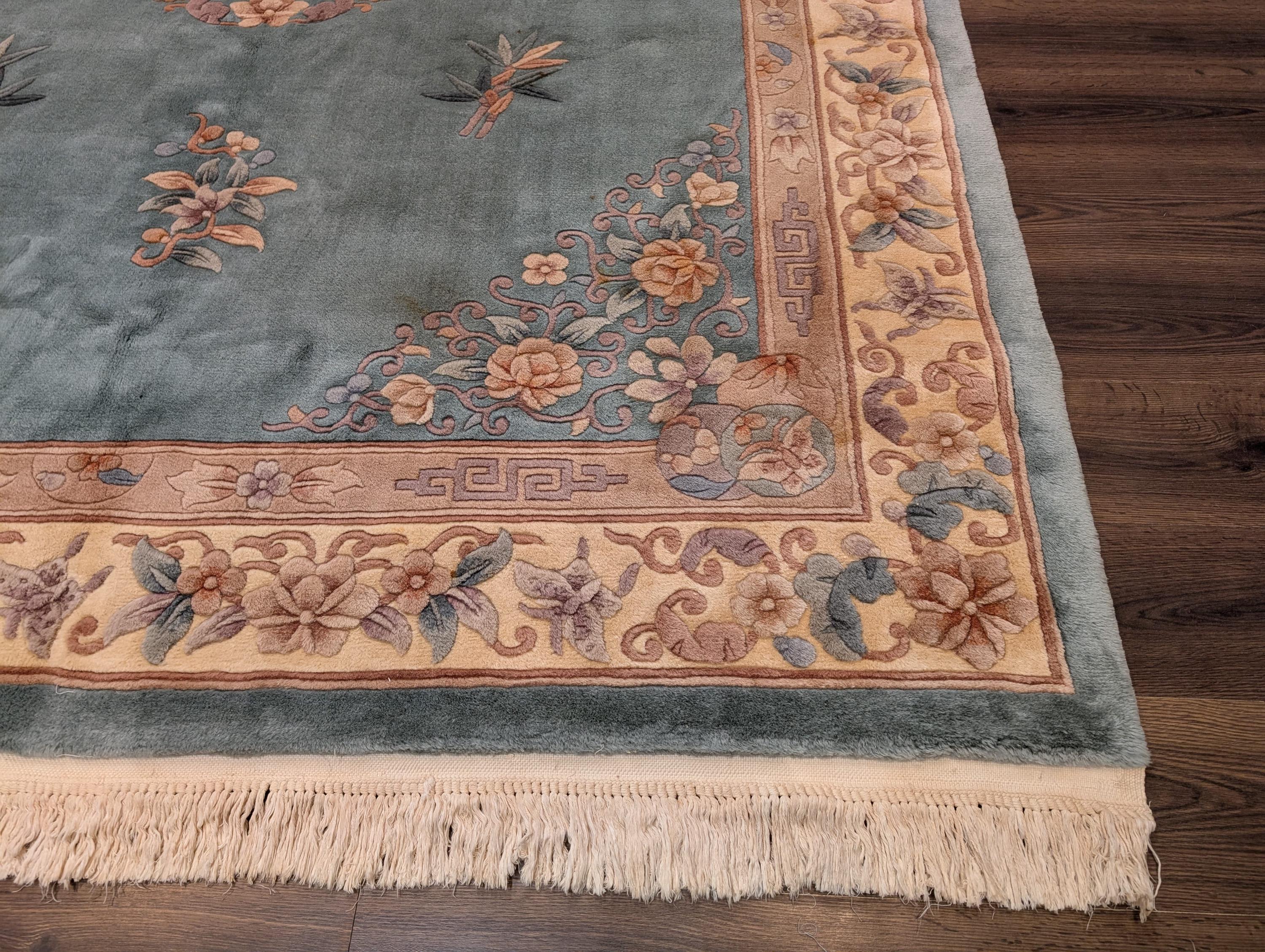 Chinese Wool 7.5 X 9.5, 90 Line Chinese Carving Carpet, Light Blue - Etsy