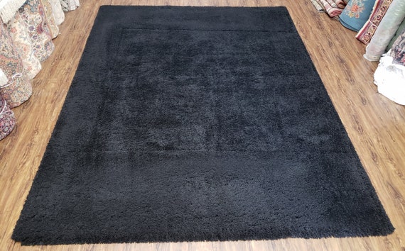 Black shag rug deals