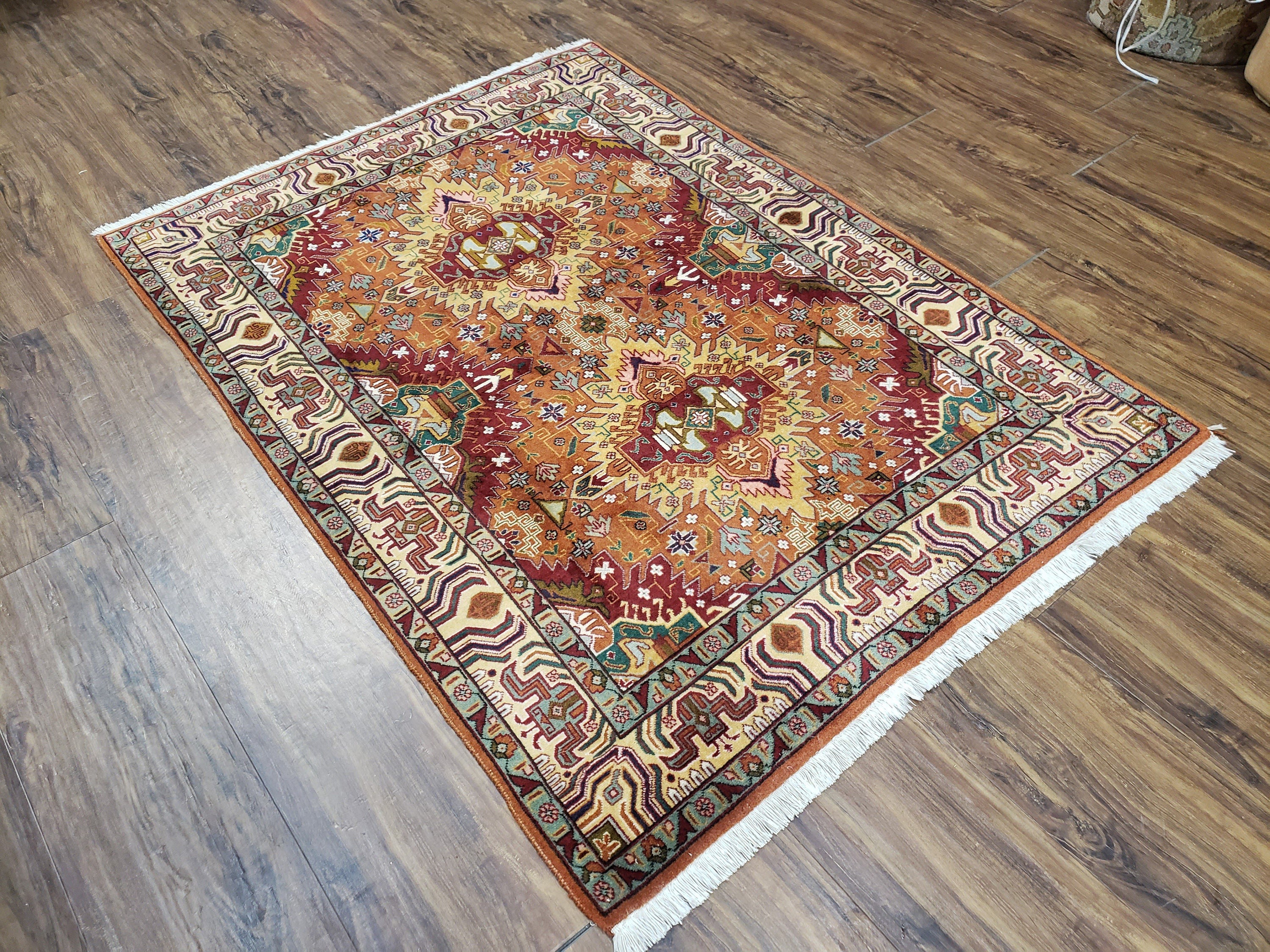 Vintage Traditional Small Rug  3x4 SKU 099287 Handmade Persian Rug 2.11'x3.7' Carpets