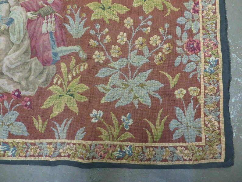 4' X 5' Antique Tapestry Belgium Handmade Petitpoint Etsy