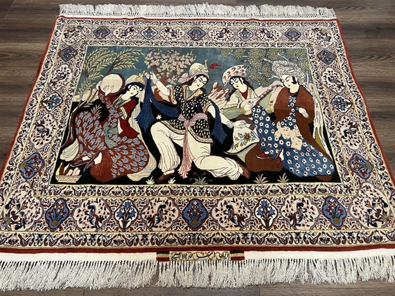 Persian Rug 2.5'x4' Turkmen Carpet Tribal 100% Silk – Induscarpets