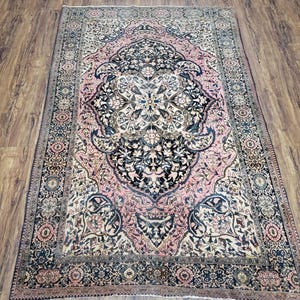 Rare Antique Persian Rug 4&#39;1&quot; x 6&#39; 5&quot;, Fine Oriental Carpet 4x6, Hand-Knotted, Highly Collectible Persian Rug, Very Fine, Wool