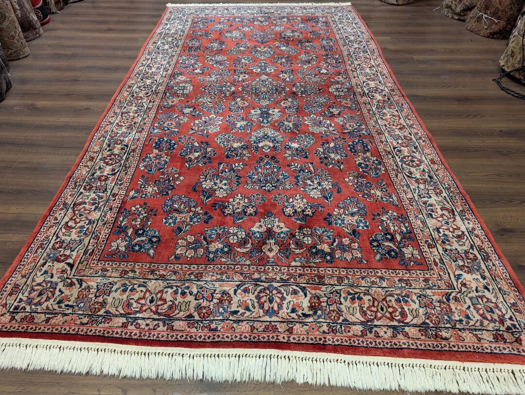6x12 Rug Persian Sarouk Rug 6x12, Red, Floral, Wool, Unique Size - Etsy