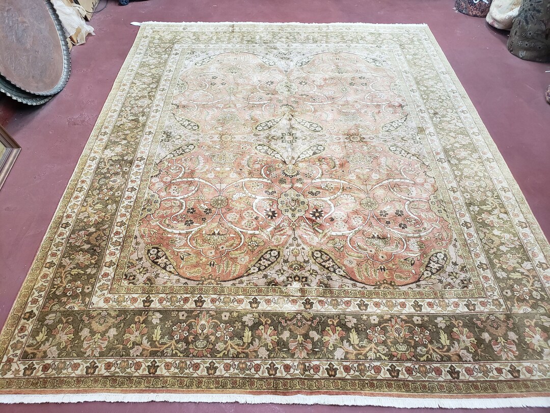 Indo Persian Rug 8x10, Vintage Indian Rug 8 X 10, Fine Handknotted