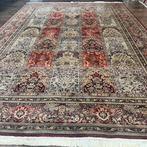 Couristan Rug 10x14, Belgium Power Loomed Carpet, Vintage Wool Oriental Rug, Multicolor Panel Design, 10 x 14 Room Sized Rug