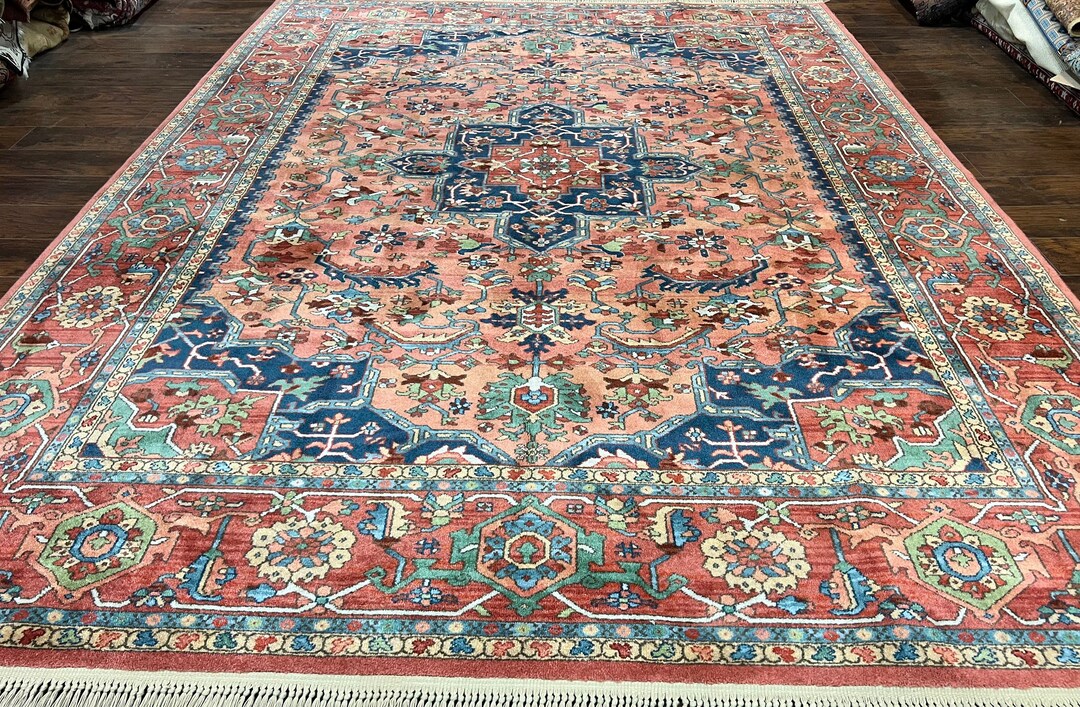 Karastan Medallion Serapi Rug 736, Vintage Wool Karastan Carpet 8.8 X