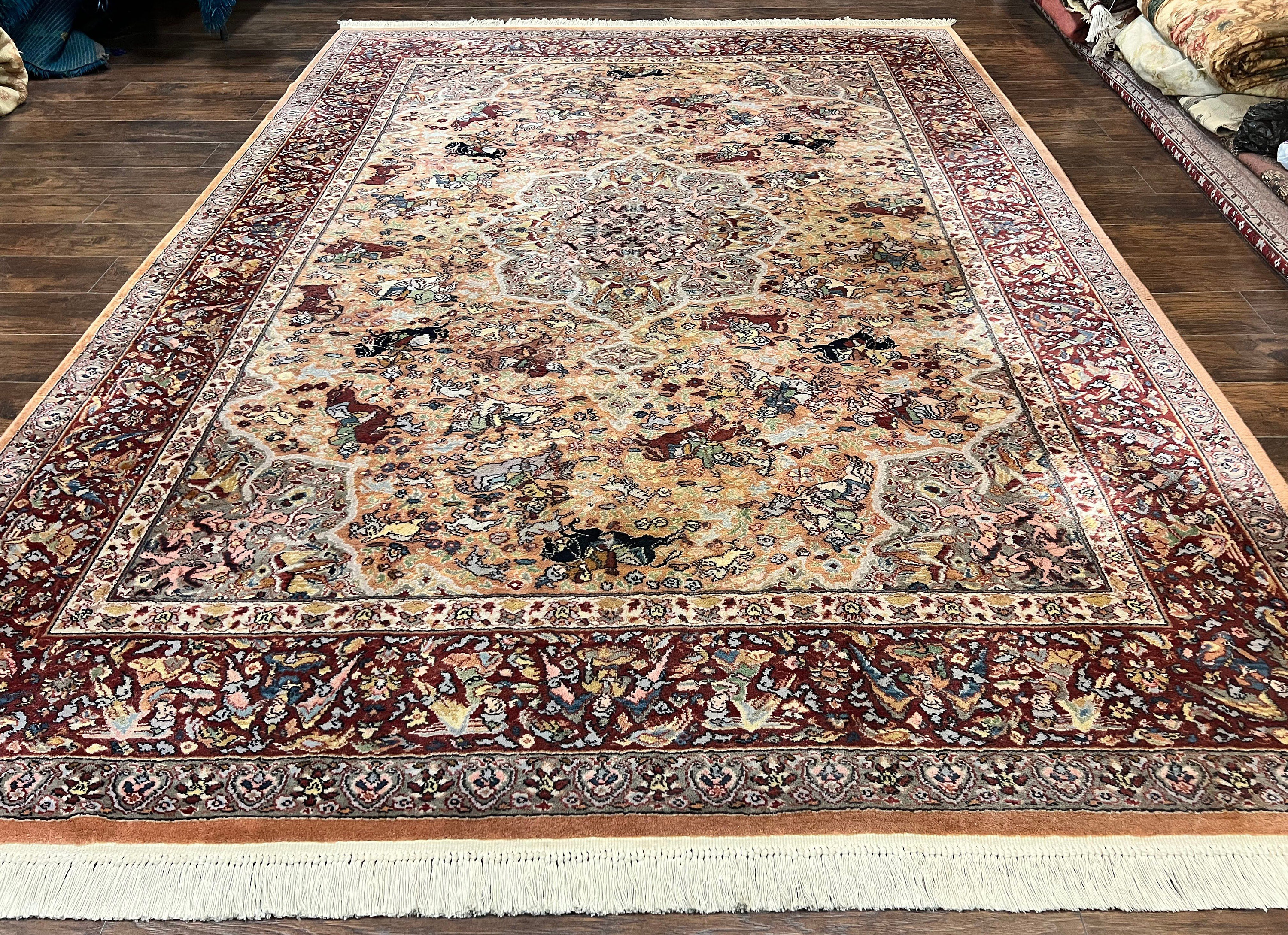 Karastan Rug 8.8 x 12 Persian Hunting Rug #723, Wool Pile Karastan 