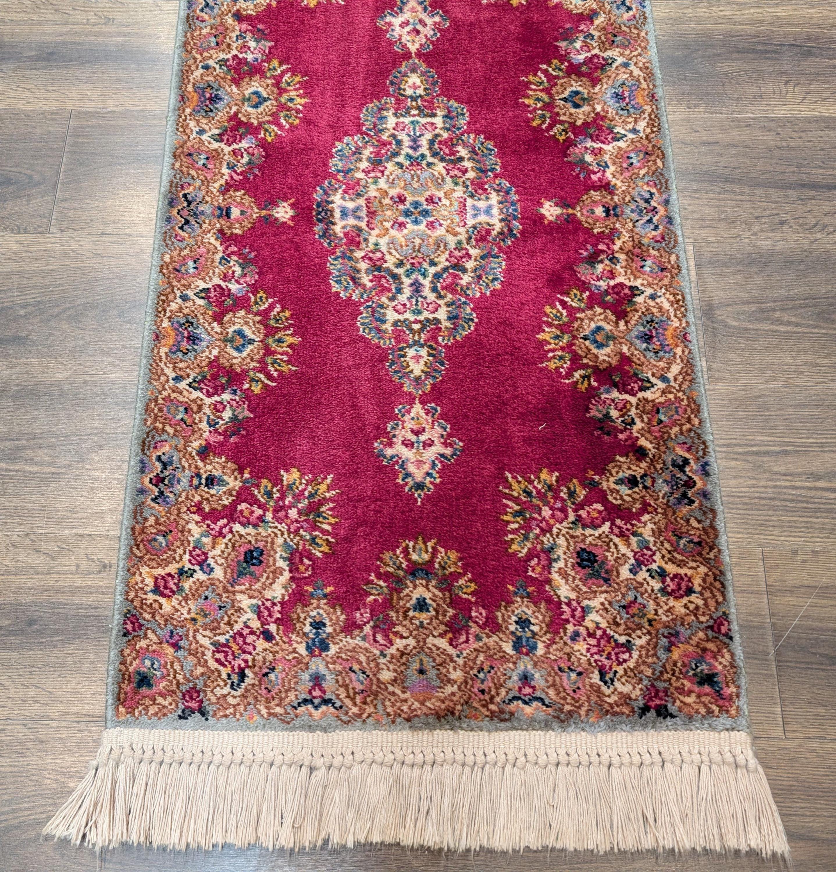 Karastan Rug 2x4 Kirman Red Medallion #762, Small Wool Karastan