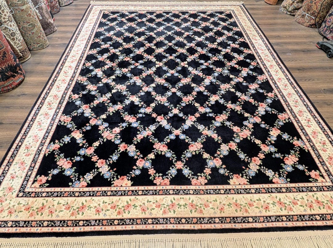 Karastan Rug 8.8 X 12 Garden of Eden #509/1270, Ebony Trellis