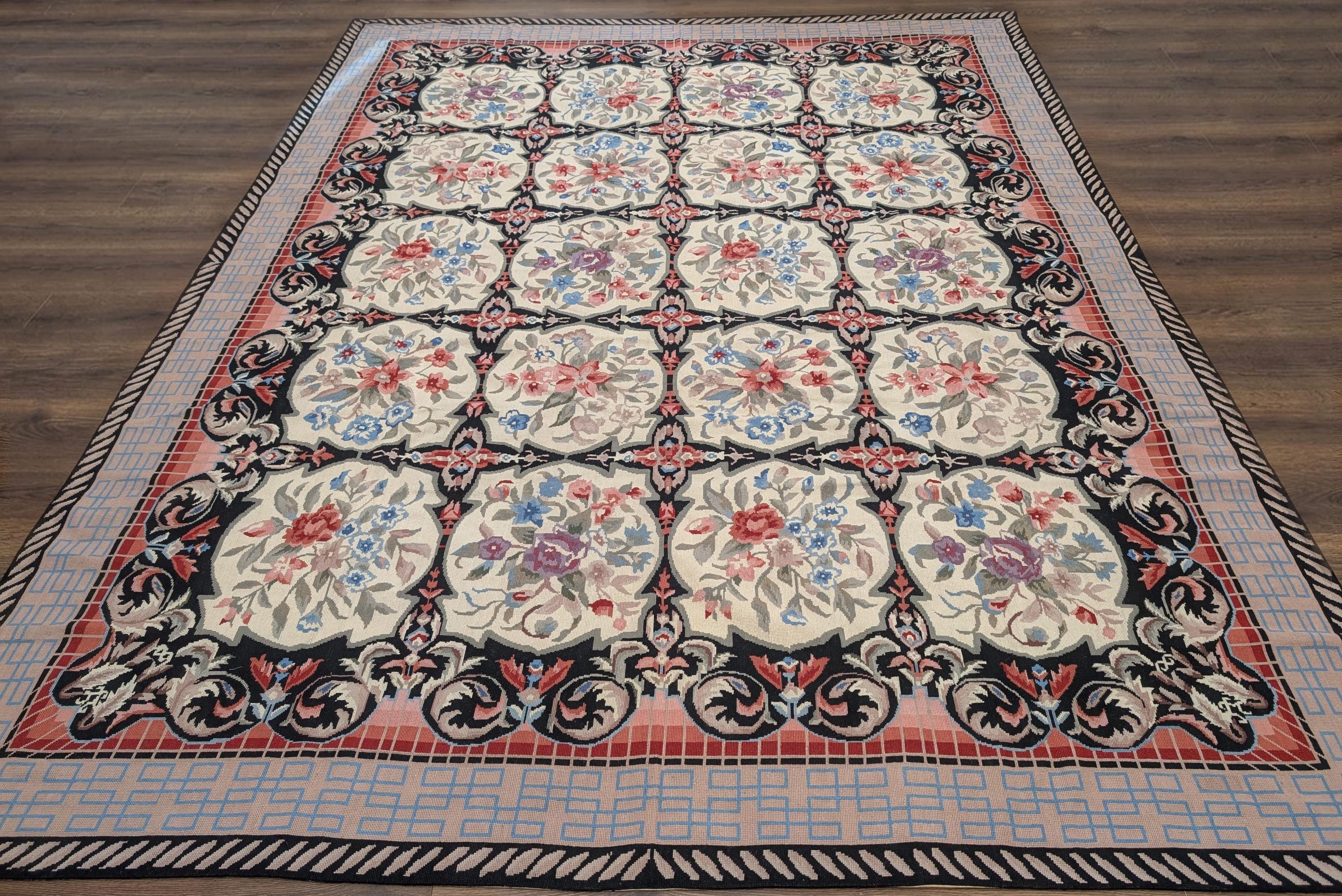 Floral Needlepoint Rug 8x10, Panel Design, New - Etsy